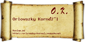 Orlovszky Kornél névjegykártya