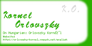 kornel orlovszky business card